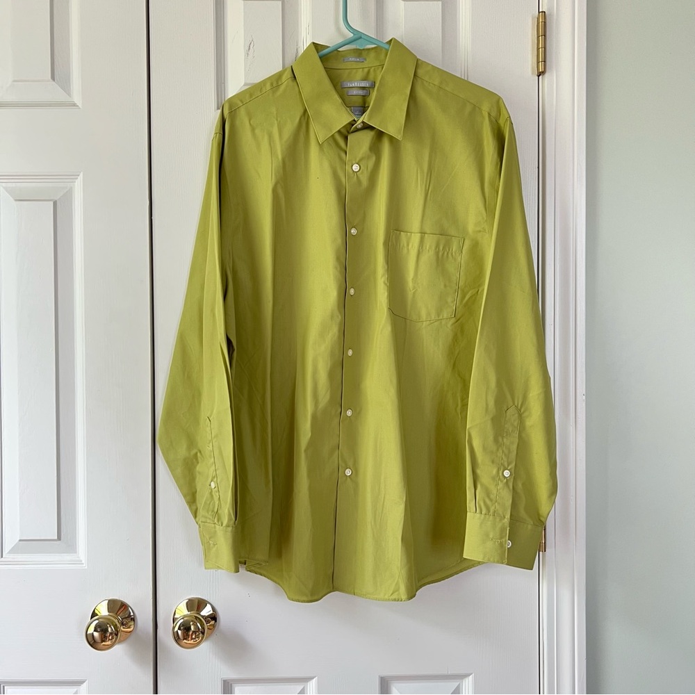 Van Heusen Lime Green Casual Button Down Shirt